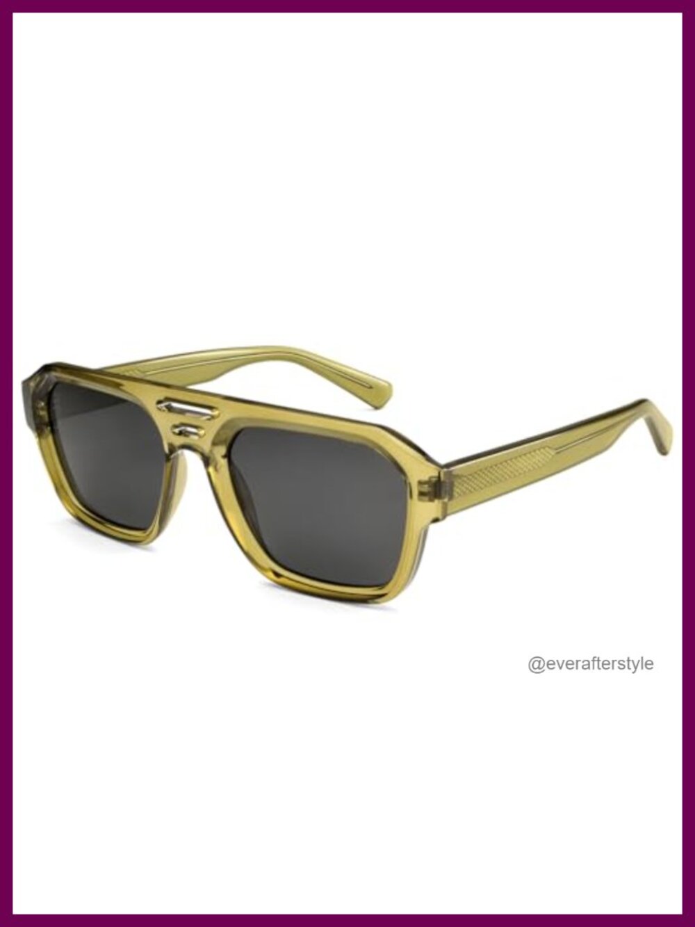 Dollger Polarized Sunglasses Thick Chunky Square Aviator Double Beam UV400